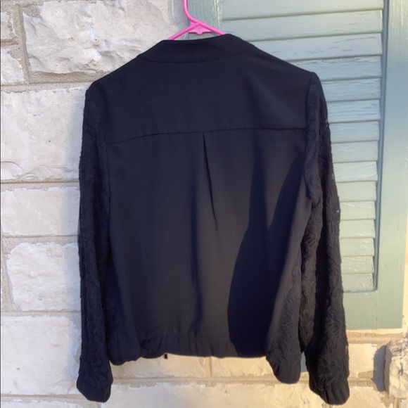 Laundry by Shelli Segal lace black bomber jacket - Picture 3 of 3